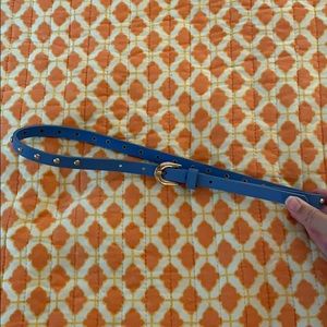 Blue belt with gold dots